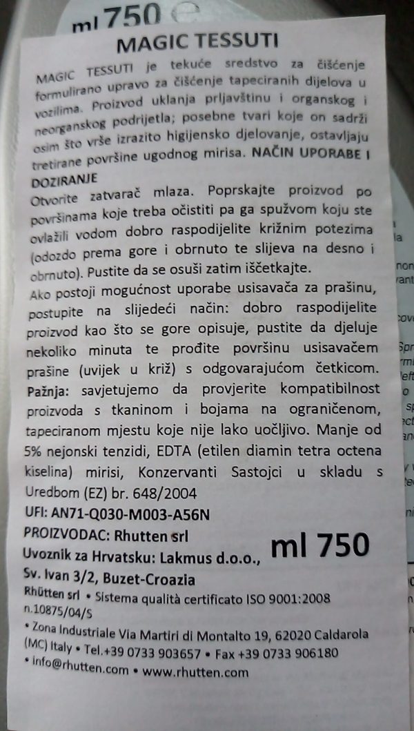 Magic Tessuti Deklaracija